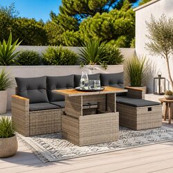 Specifications of the 6 Piece Garden Sofa Set in Grey