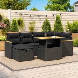 Specifications for 8 Piece Black Patio Sofa Set