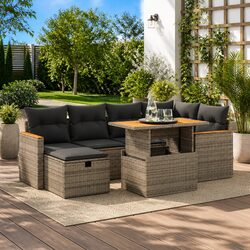 Garden Sofa Set Specifications: 8-Piece Outdoor Furniture