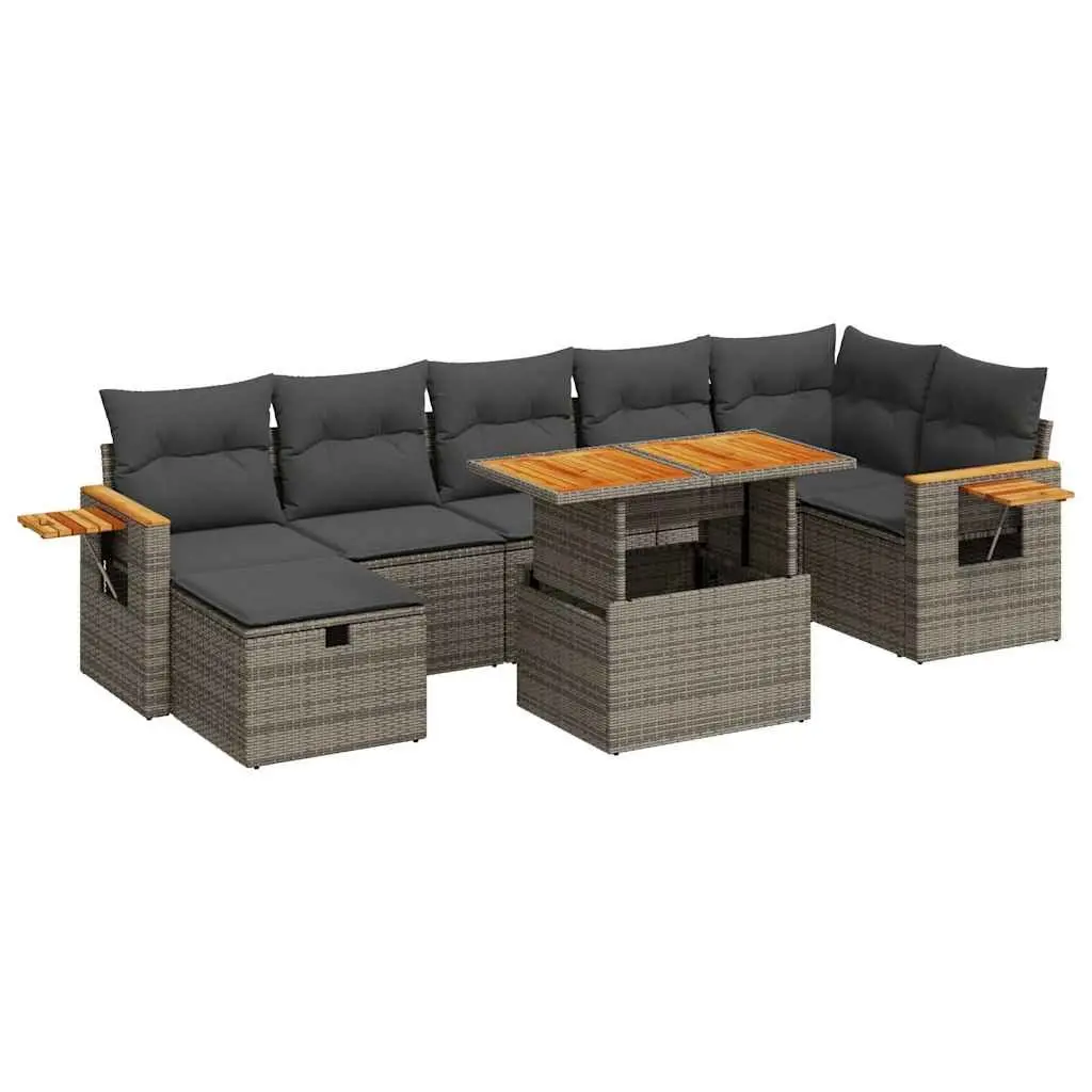 Garden Sofa Set 5 Piece Outdoor Furniture Patio Sectional with Storage Cushions