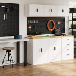 Specifications of 2 Piece White Garage Cabinets with Worktop