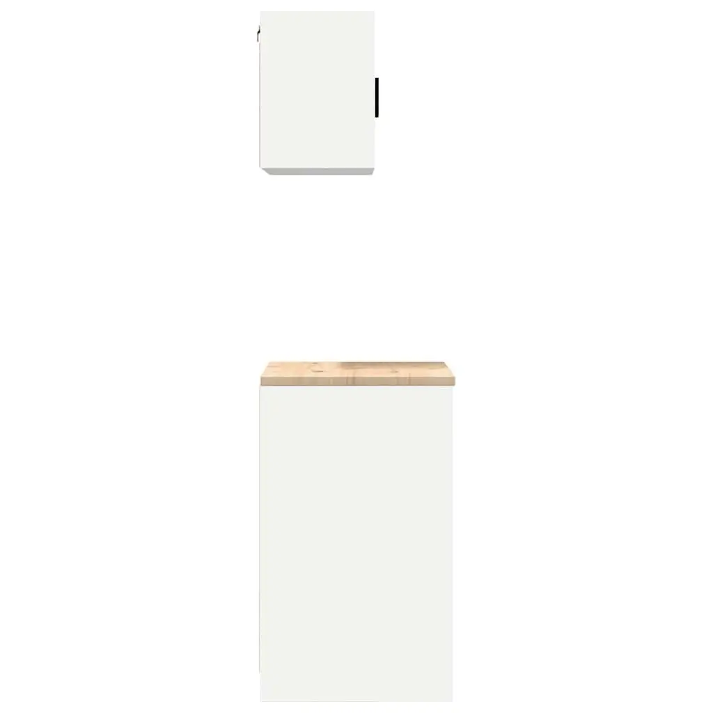2pc White Engineered Wood Garage Cabinets