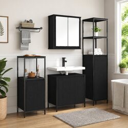 3-Piece Bathroom Vanity Set with Storage and Mirror