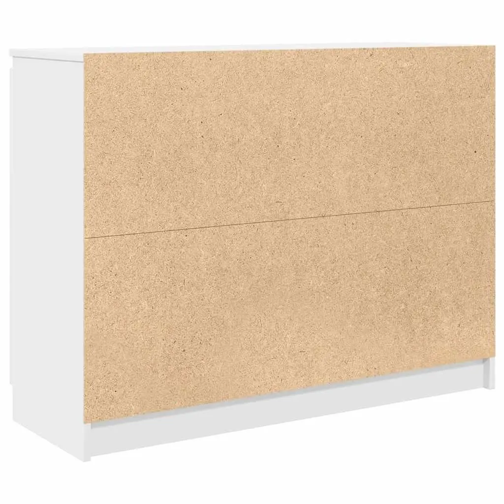 Sideboard for Living Room or Dining Area 100.5cm Wide White Engineered Wood Storage Cabinet with Drawers and Shelves