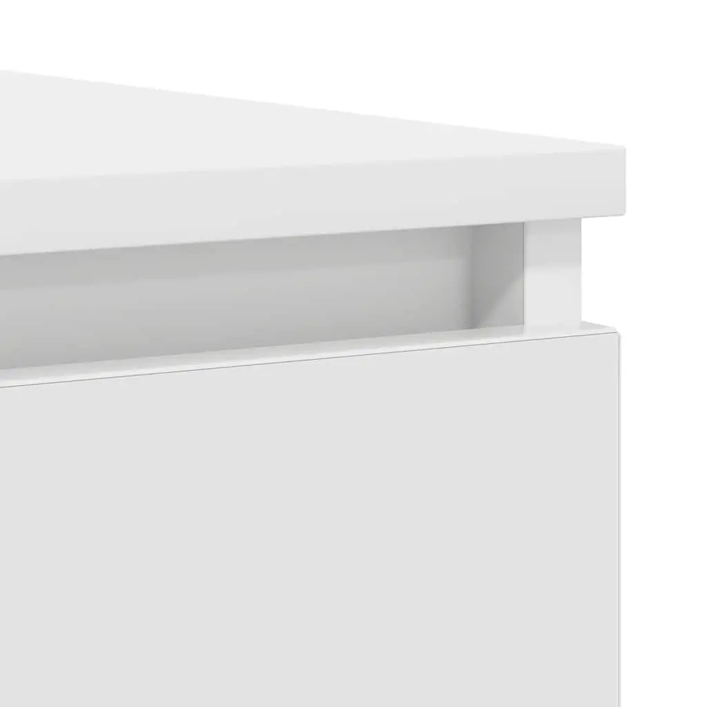 Sideboard for Living Room or Dining Area 100.5cm Wide White Engineered Wood Storage Cabinet with Drawers and Shelves