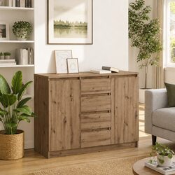 Brown Engineered Wood Sideboard with Storage Dimensions