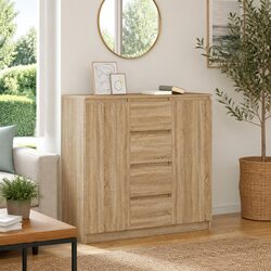 Engineered Wood Sideboard with Practical Storage Solutions
