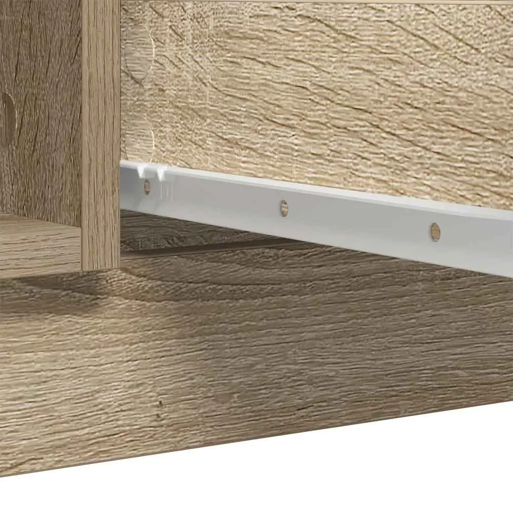 Sideboard with Drawers Doors Shelves Brown Storage Cabinet Engineered Wood