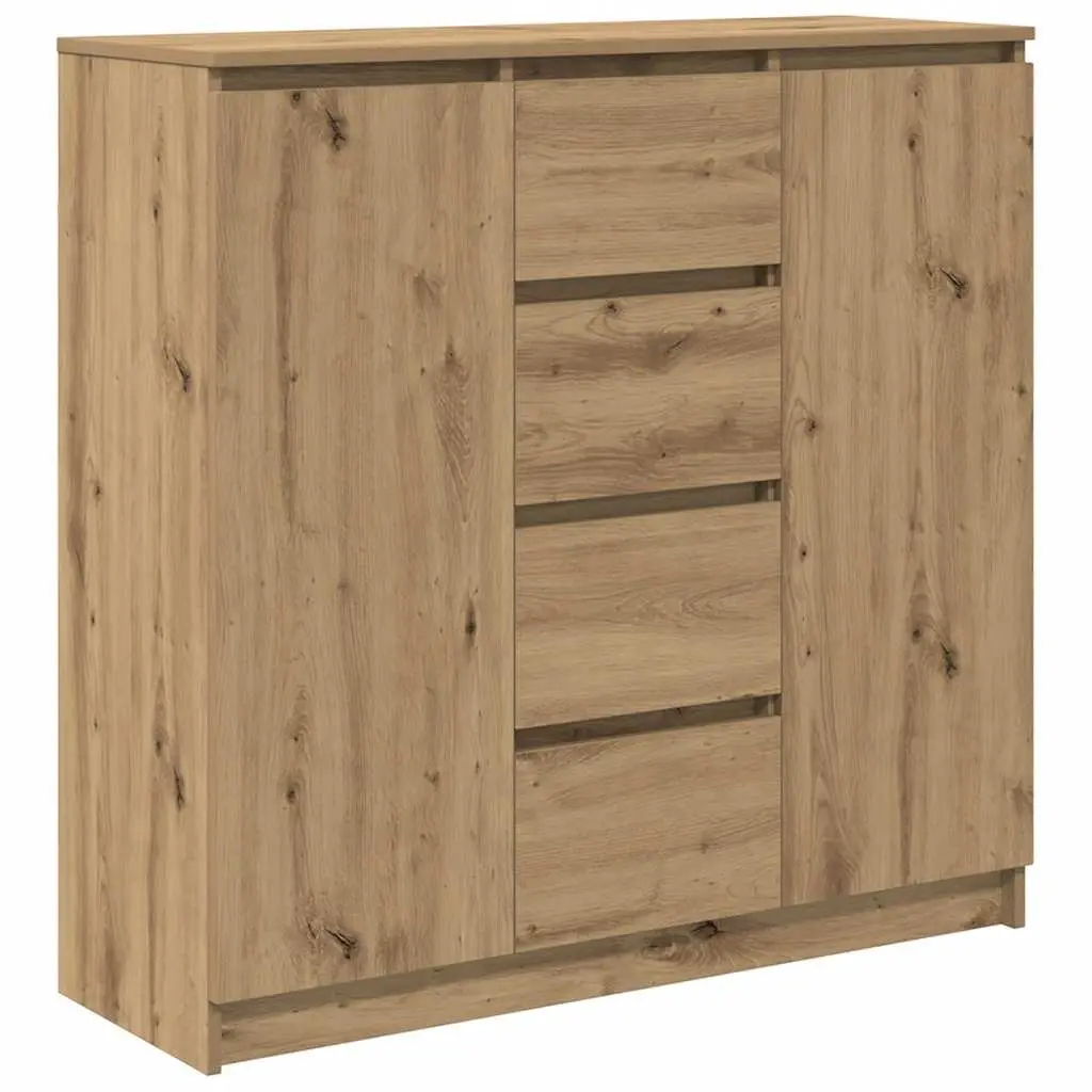 Sideboard Storage Cabinet for Living Room Brown Engineered Wood 100.5 x 35 x 98.5 cm