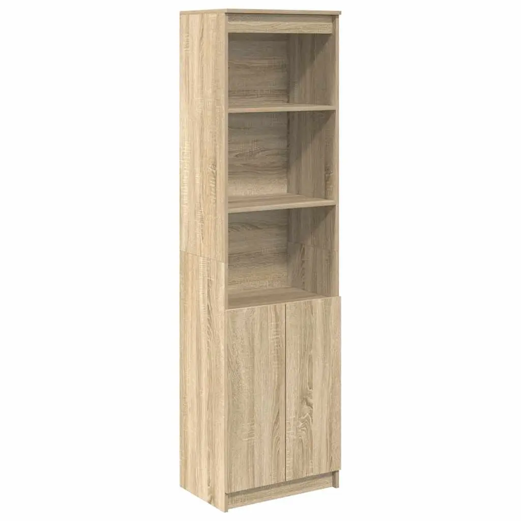 Highboard Storage Cabinet for Dining Room Bedroom Bathroom Kitchen Living Space Brown Engineered Wood 50W x 35D x 180H cm