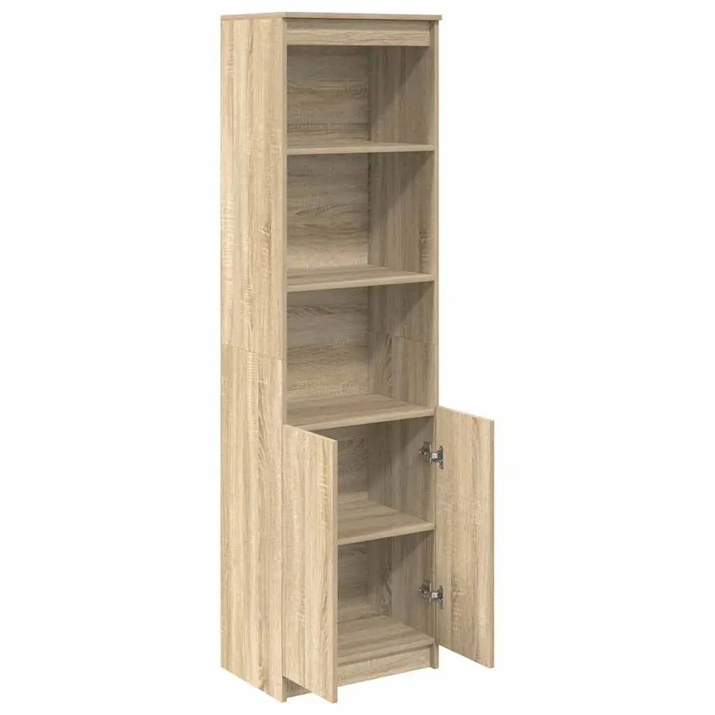 Highboard Storage Cabinet for Dining Room Bedroom Bathroom Kitchen Living Space Brown Engineered Wood 50W x 35D x 180H cm