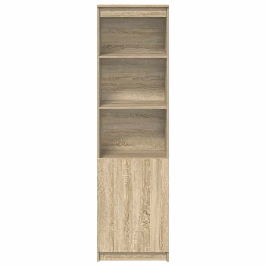 Highboard Storage Cabinet for Dining Room Bedroom Bathroom Kitchen Living Space Brown Engineered Wood 50W x 35D x 180H cm