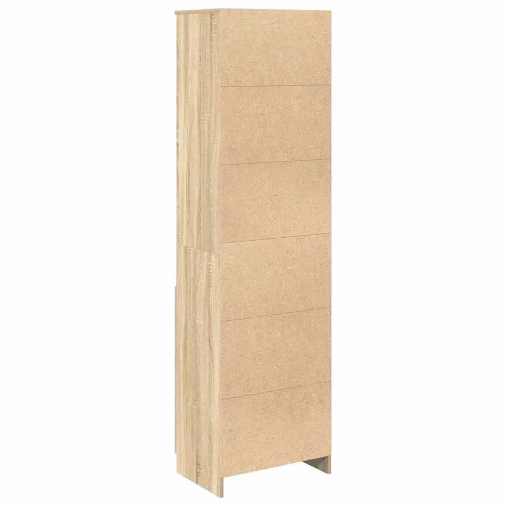 Highboard Storage Cabinet for Dining Room Bedroom Bathroom Kitchen Living Space Brown Engineered Wood 50W x 35D x 180H cm