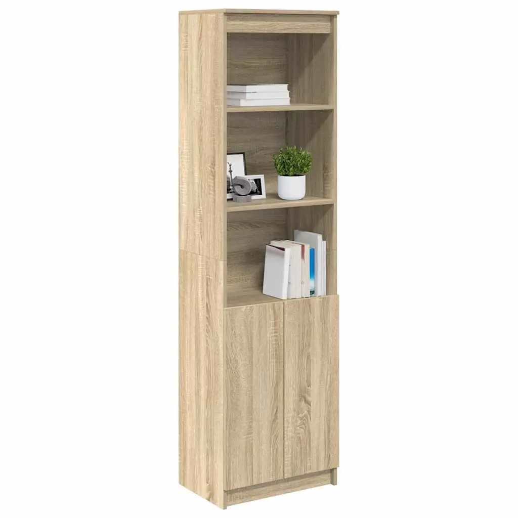 Highboard Storage Cabinet for Dining Room Bedroom Bathroom Kitchen Living Space Brown Engineered Wood 50W x 35D x 180H cm