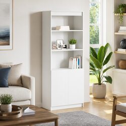 Highboard White Storage Cabinet Specifications 70x35x180 cm