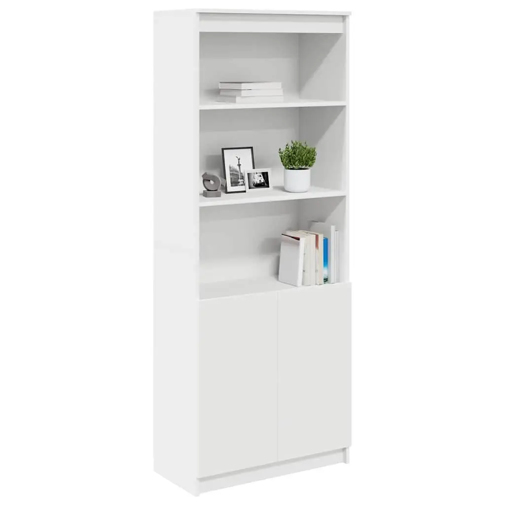 Highboard Storage Cabinet White 70x35x180 cm Tall Cupboard for Bedroom