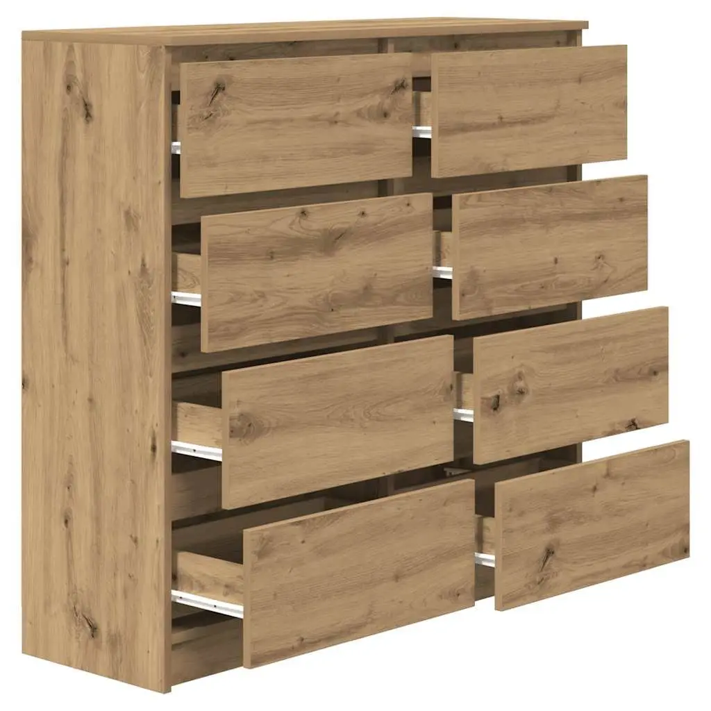 Sideboard Brown Engineered Wood Storage Cabinet Buffet 100x35x99cm