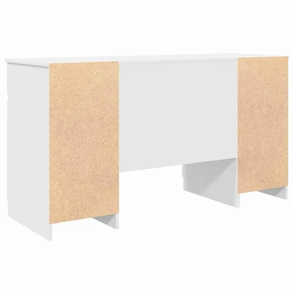 White Engineered Wood Desk with Drawer