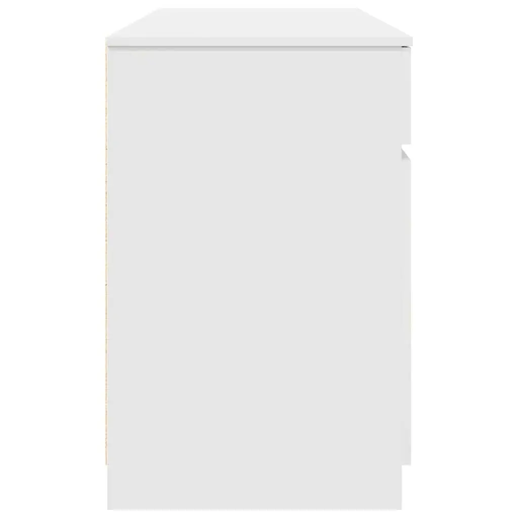 White Engineered Wood Desk with Drawer