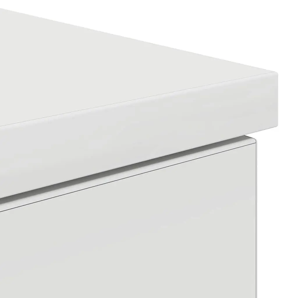 White Engineered Wood Desk with Drawer