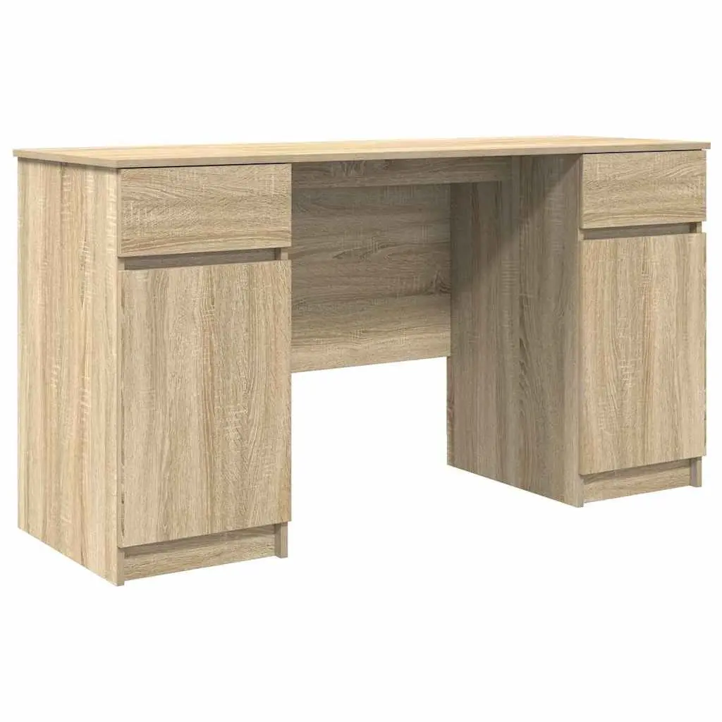 Desk with Drawer for Home Office 140 x 49 x 76 cm Engineered Wood Sonoma Oak