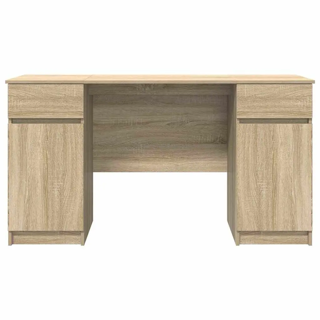 Desk with Drawer for Home Office 140 x 49 x 76 cm Engineered Wood Sonoma Oak