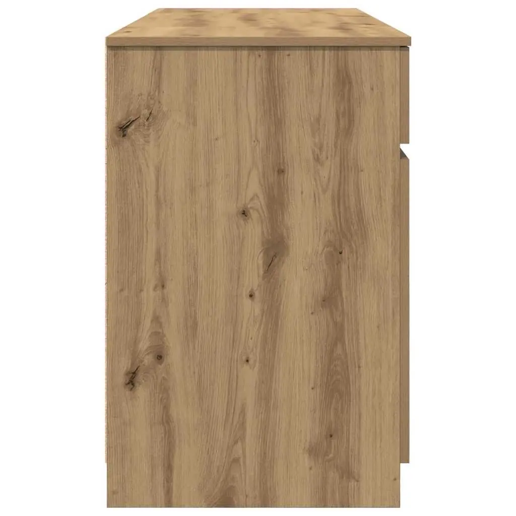 Writing Desk Home Office 140 x 49 x 76 cm Engineered Wood Brown with Storage Shelves and Drawers