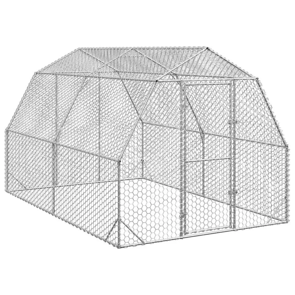Chicken Run 2.5x4x2.25m Walk-in Coop Galvanised Steel Mesh Enclosure Predator