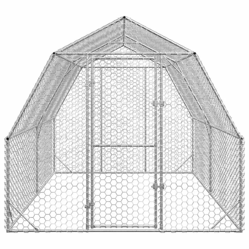 Chicken Run 2.5x4x2.25m Walk-in Coop Galvanised Steel Mesh Enclosure Predator
