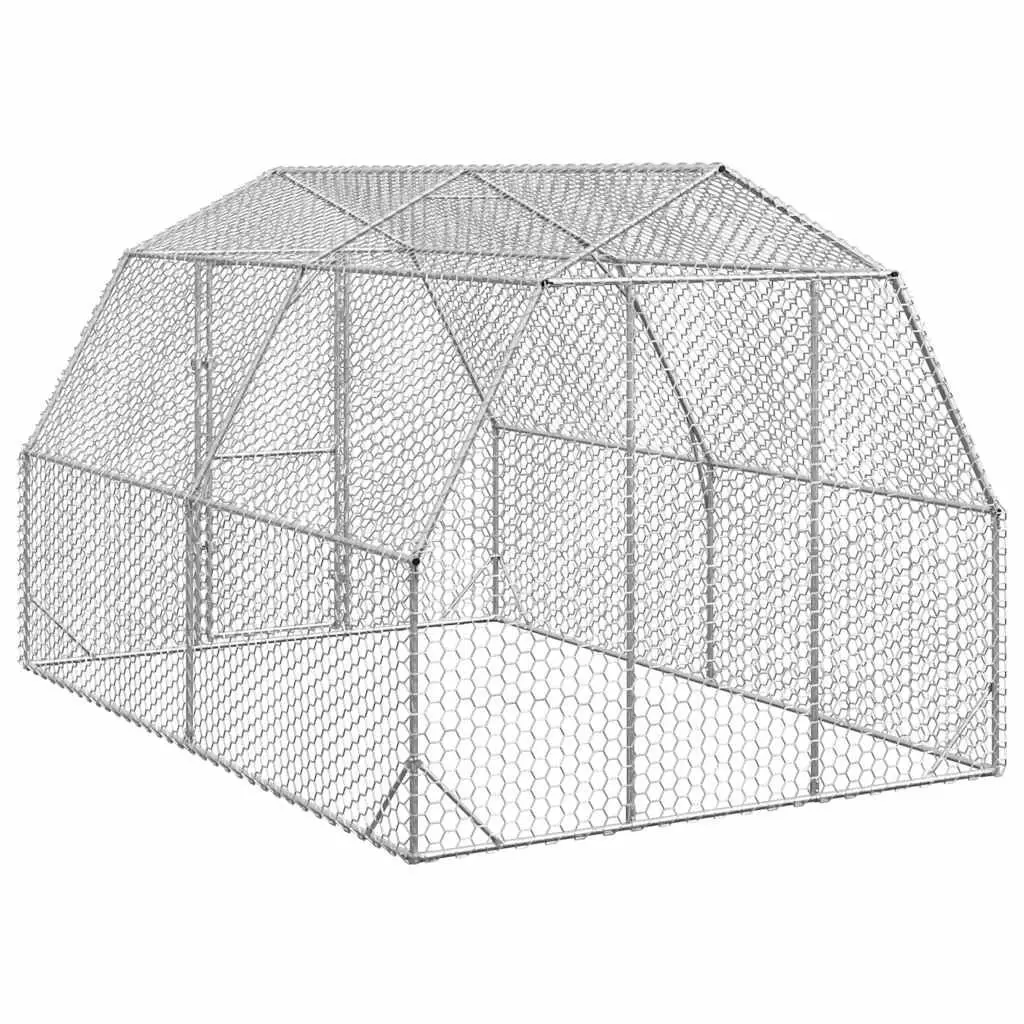 Chicken Run 2.5x4x2.25m Walk-in Coop Galvanised Steel Mesh Enclosure Predator