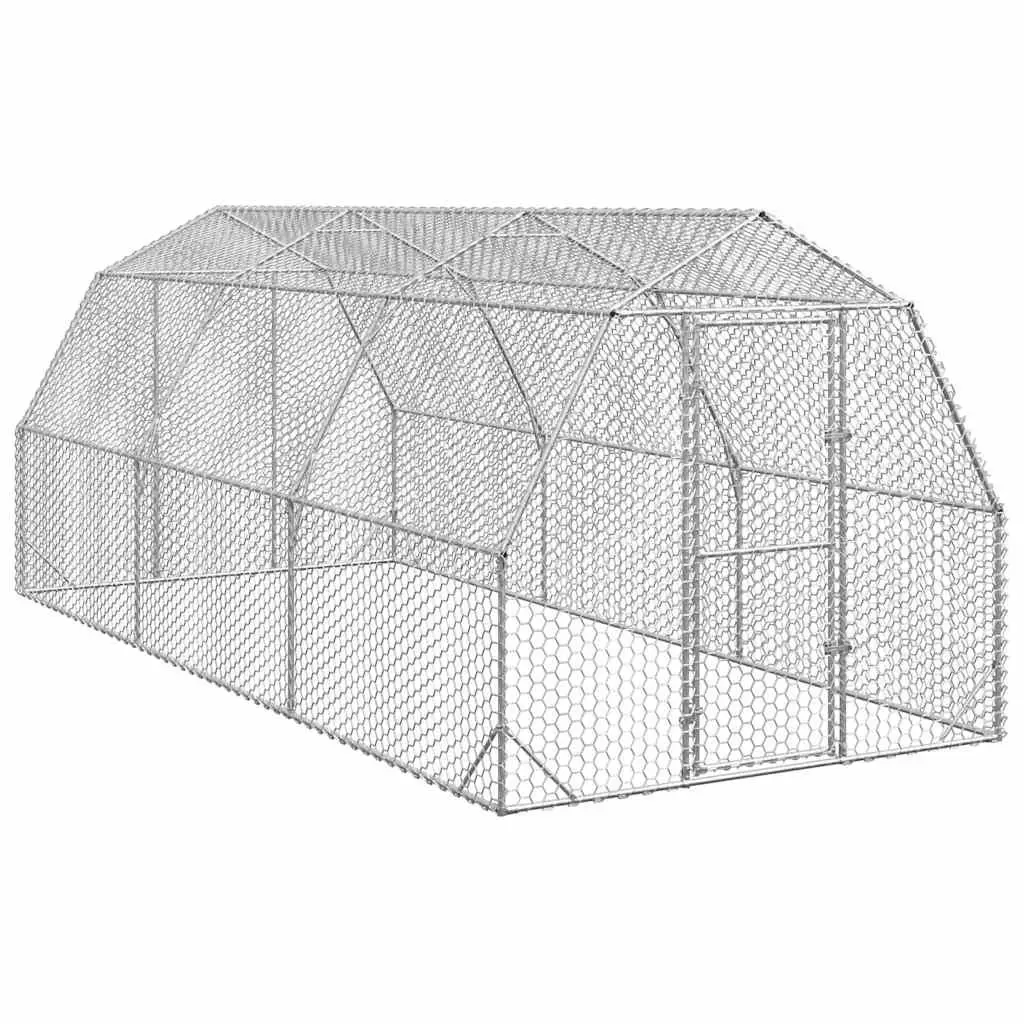 Chicken Run Walk-In Coop 2.5x6x2.25m Galvanised Steel Mesh Poultry Enclosure