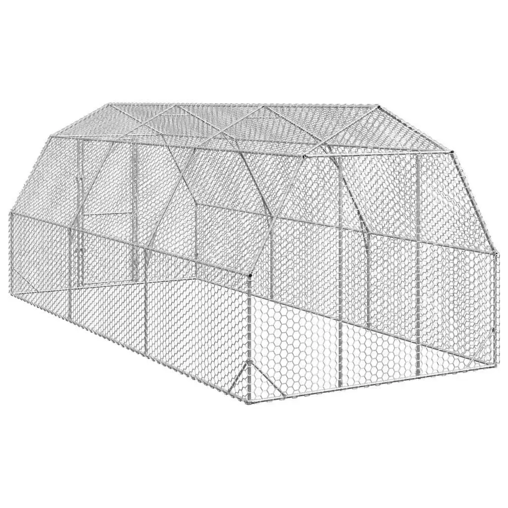 Chicken Run Walk-In Coop 2.5x6x2.25m Galvanised Steel Mesh Poultry Enclosure