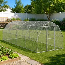 Chicken Run Specifications: 2.5x8x2.25m Galvanised Steel Mesh