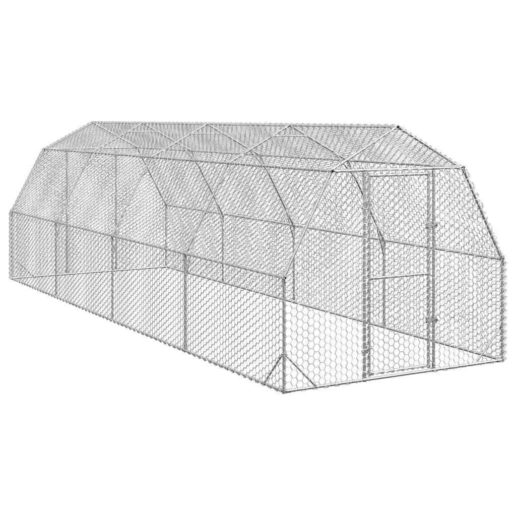 Chicken Run Outdoor Use 2.5x8x2.25m Galvanised Steel Mesh Enclosure
