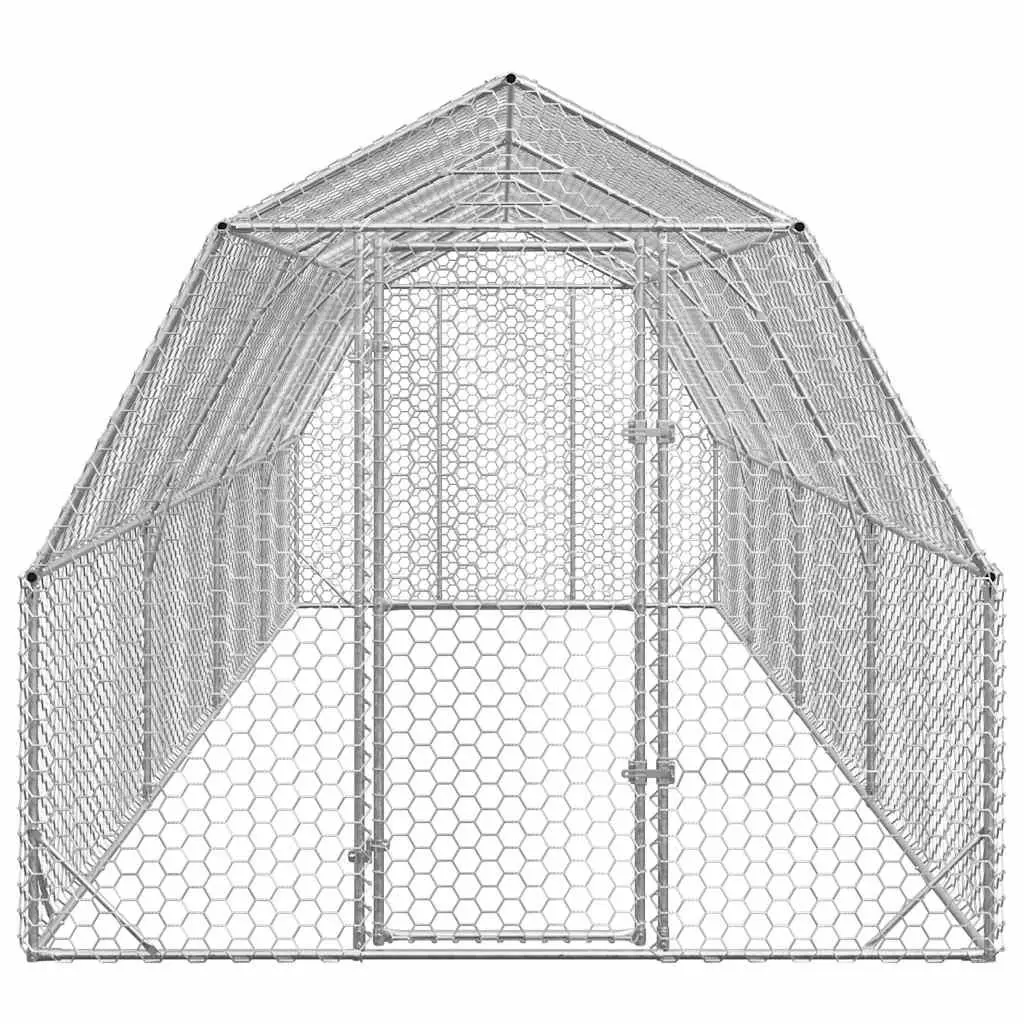 Chicken Run Outdoor Use 2.5x8x2.25m Galvanised Steel Mesh Enclosure