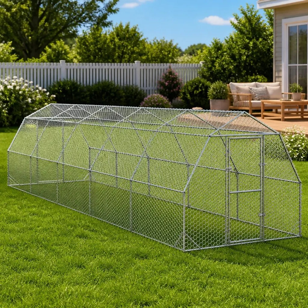 2.5x10x2.25m Galvanised Steel Chicken Run