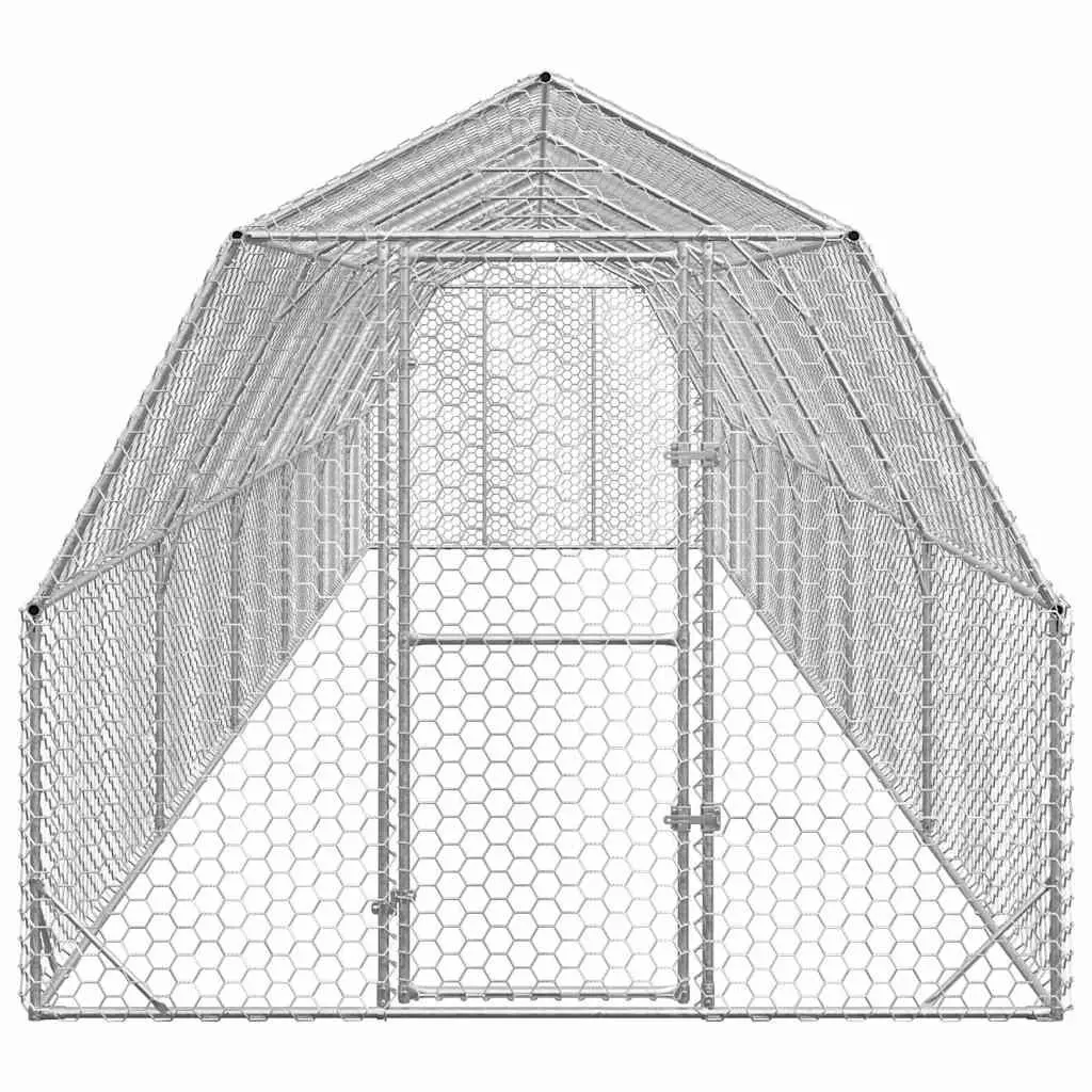 Chicken Run Outdoor 2.5m x 12m x 2.25m Galvanised Steel Hexagonal Mesh Enclosure