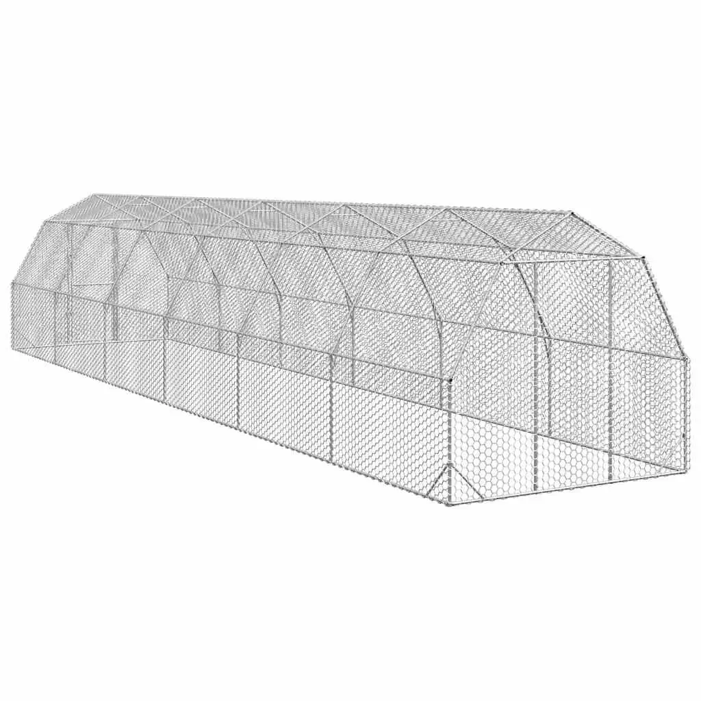 Chicken Run Outdoor 2.5m x 12m x 2.25m Galvanised Steel Hexagonal Mesh Enclosure