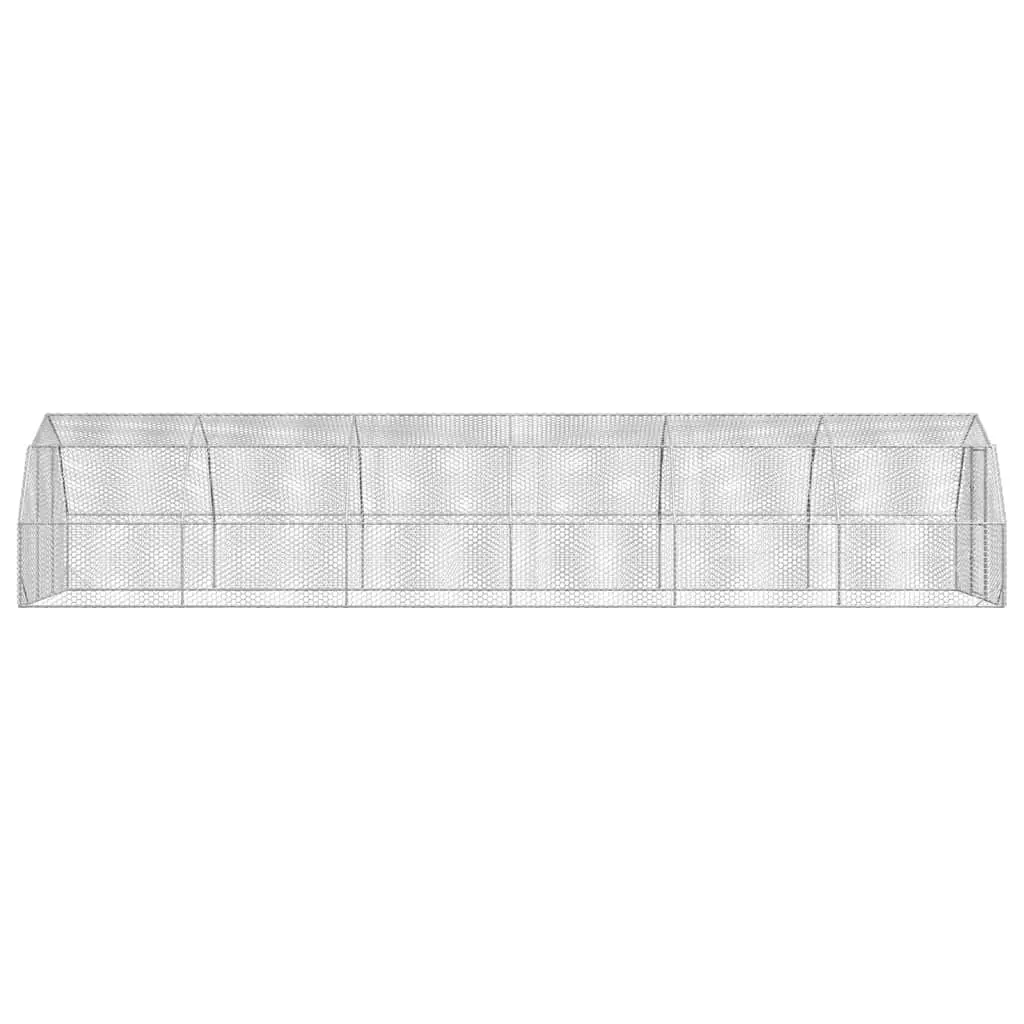 Chicken Run Outdoor 2.5m x 12m x 2.25m Galvanised Steel Hexagonal Mesh Enclosure