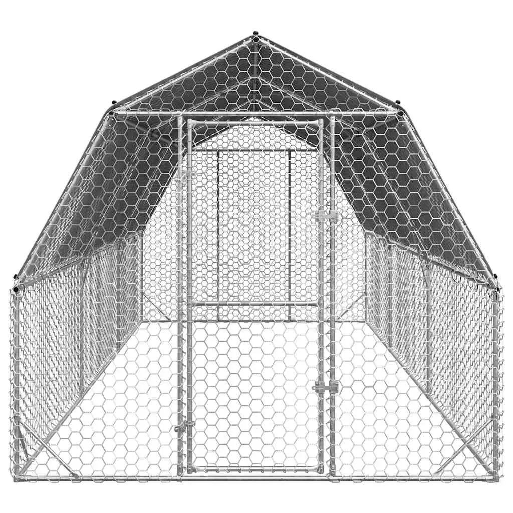 Chicken Run with Roof Outdoor Coop 2.5x6x2.25m Small Animal Habitat Enclosure