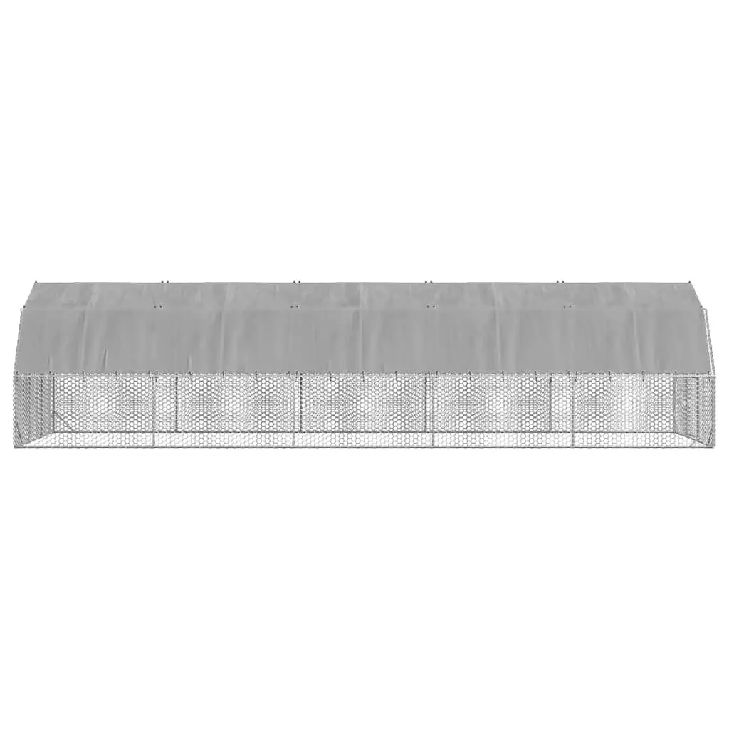 Chicken Run for Outdoor Use 2.5x10x2.25 m Galvanised Steel Frame