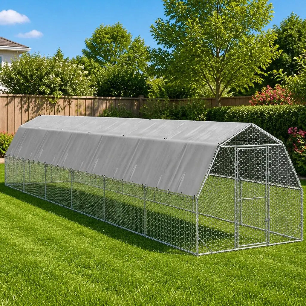 Chicken Run with Roof 2.5x12x2.25m