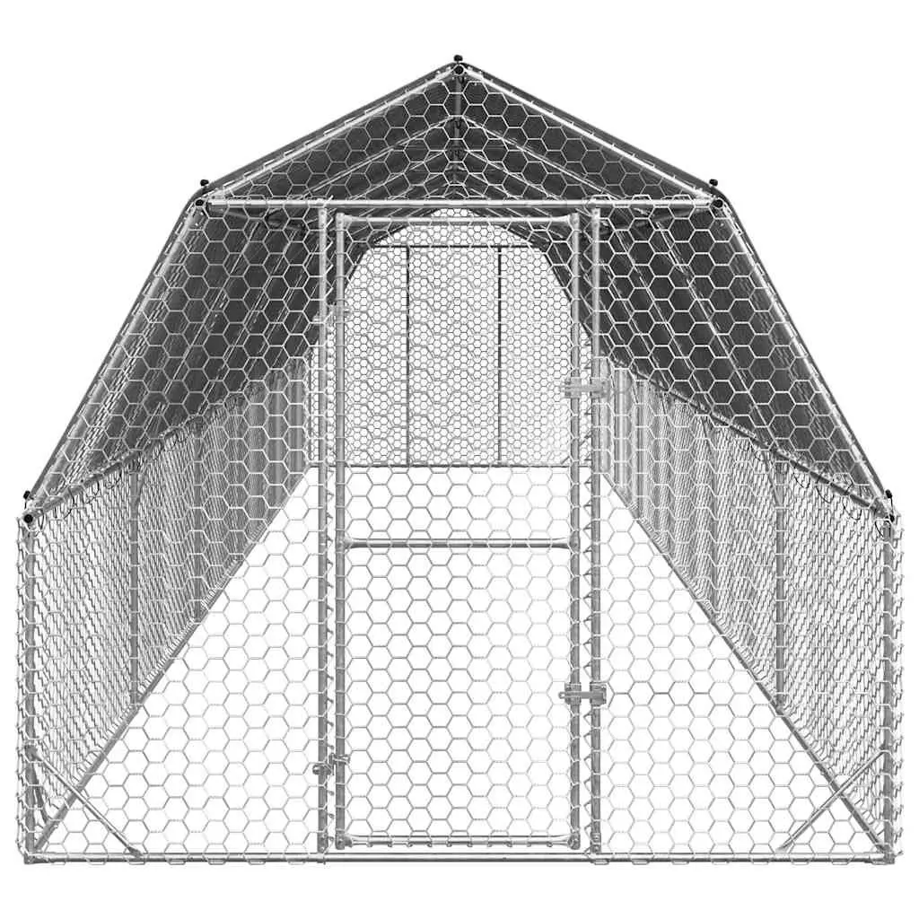 Chicken Run for Backyard Poultry 2.5x12x2.25m Galvanised Steel Frame Enclosure