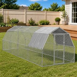 Chicken Run with Roof - 2.5 x 8 x 2.25 m Dimensions