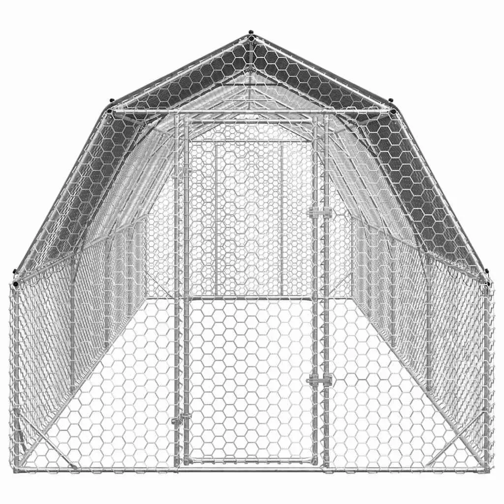 Chicken Run with Roof Walk-in Coop Hexagonal Mesh Galvanised Steel Frame