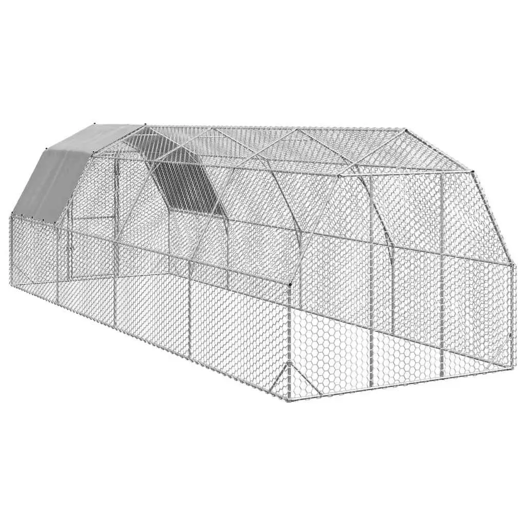 Chicken Run with Roof Walk-in Coop Hexagonal Mesh Galvanised Steel Frame