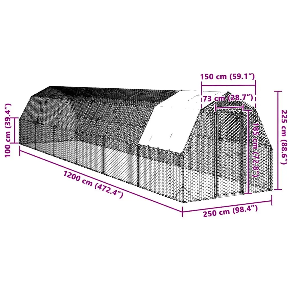 Chicken Run with Roof Enclosure