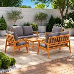 Outdoor Bistro Set Specifications: 5 Piece Acacia Wood