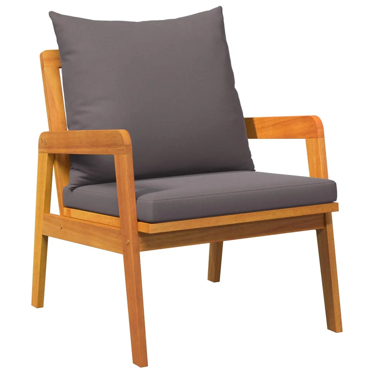 Outdoor Bistro Set 5 Piece Garden Furniture Brown Acacia Wood with Cushions