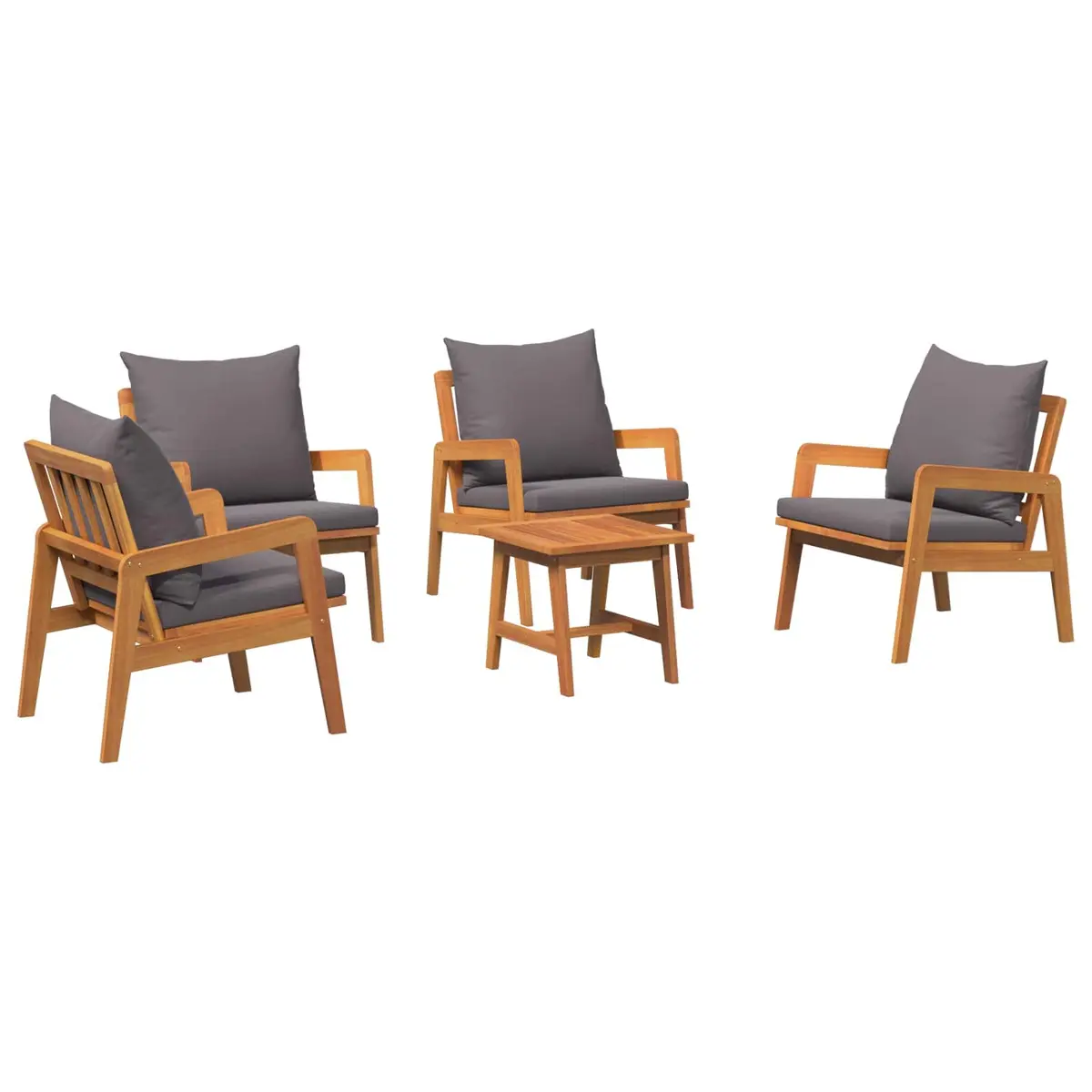 5-Piece Outdoor Bistro Set with Cushion